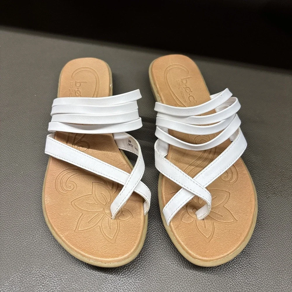 BOC Born  Size9m Womens Sandals White Strappy Shoes Z40101-CHJ22